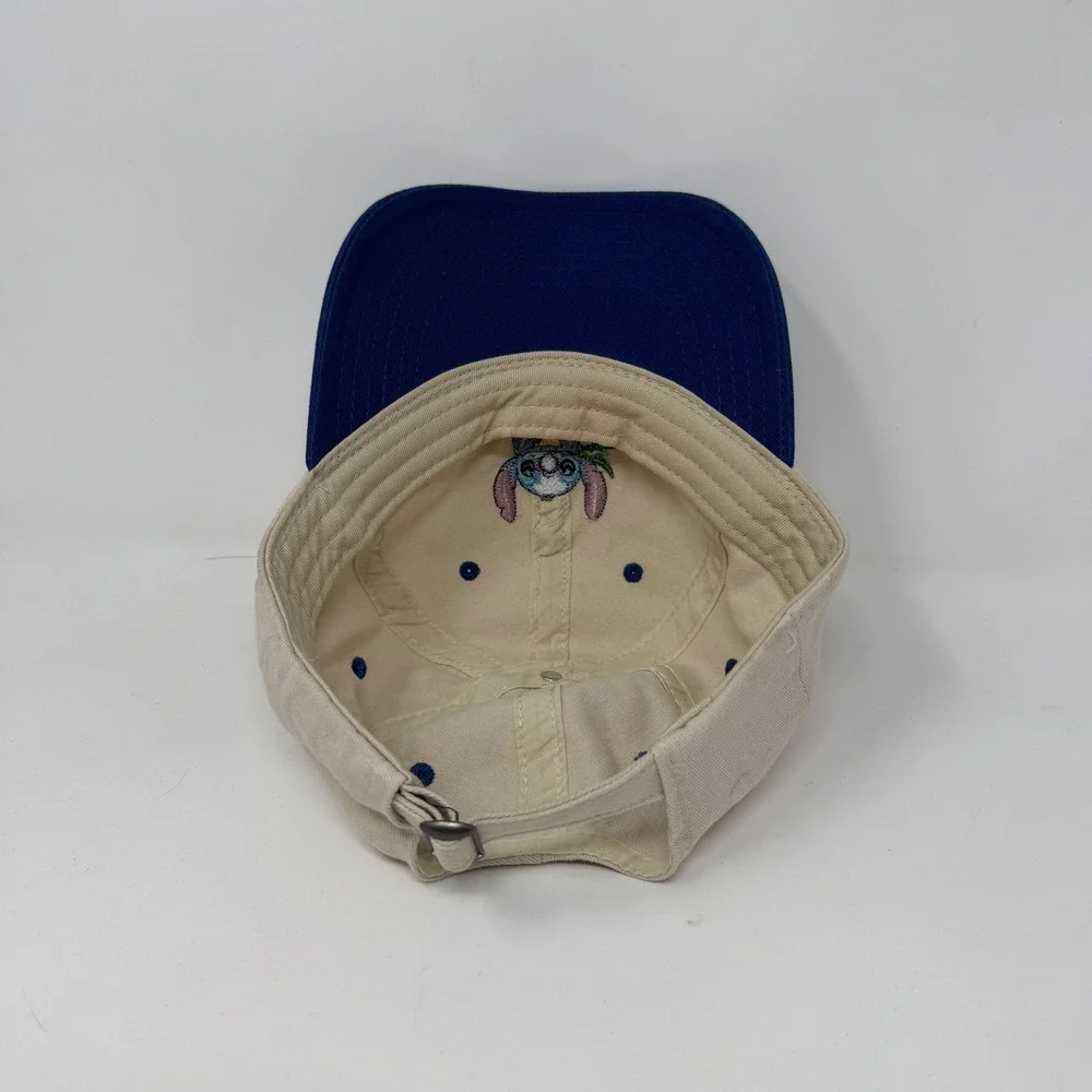 Disney Stitch Embroidered Baseball Cap Blue Tan Adult Adjustable‎ Strapback